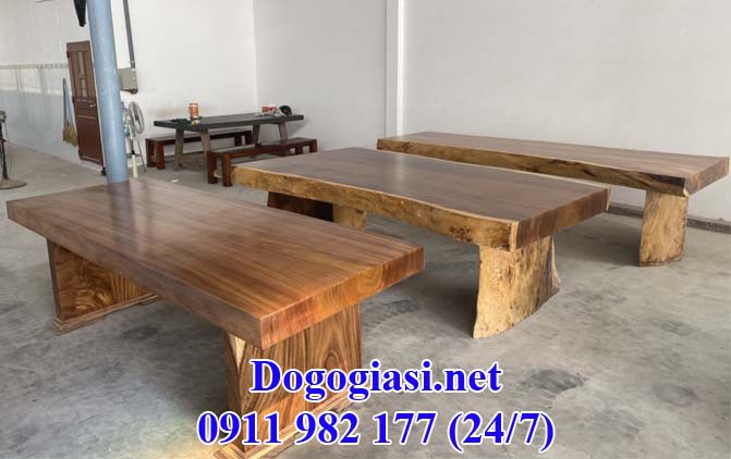 bộ bàn nguyên tấm gỗ tự nhiên