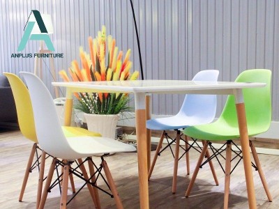 Bàn ghế nhựa chân gỗ - Bộ bàn ghế nhà hàng xuất khẩu cao cấp & chất lượng