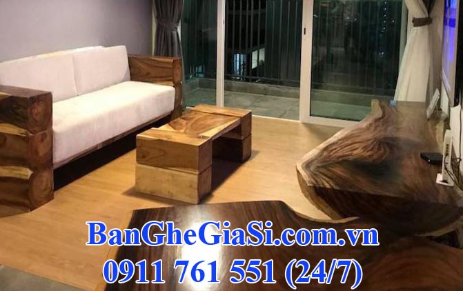 Gỗ Me Tây làm ghế sofa và bàn trà